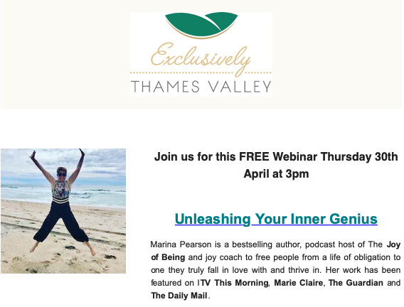 ExclThamesVal's tweet photo. "Unleashing your Inner Genius" with Exclusively Thames Valley - https://t.co/PBhTCCYXjR https://t.co/GNy8EAFelg