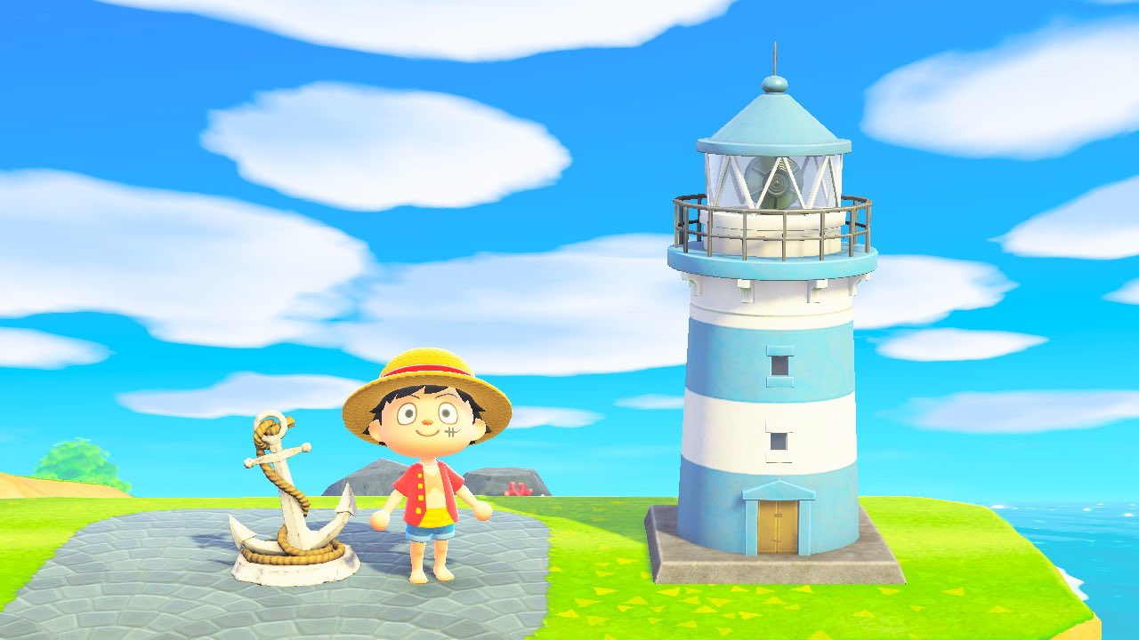 あちあち 海賊王に 俺はなるっ 間違えて消したんで再投稿 麦わら帽子が手に入ったんで 遊び心でone Pieceの 麦わらのルフィを作りました Id貼ってます 欲しい方ご自由にお使いください マイデザイン あつ森 どうぶつの森 Animalcrossing Acnh