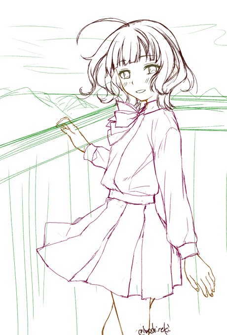 あとずっとラフで止まってる岸波…早く完成させたい😇 