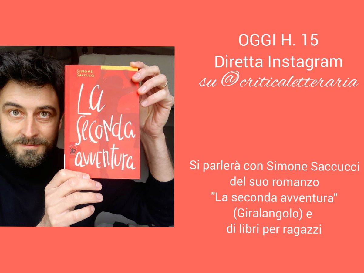 Manca pochissimo!!! Tra mezz'ora vi aspettiamo su IG per la diretta con Simone Saccucci - parleremo del suo romanzo, "La seconda avventura", e di libri per ragazzi

bit.ly/34TjfT0
<a href="/giralangolo/">Giralangolo</a>