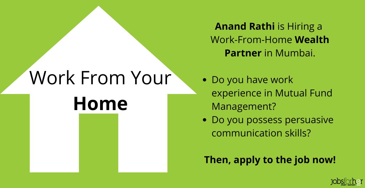 herkeyofficial_'s tweet photo. Work at your pace, at your place.
Apply to the role of Wealth Partner and work from home in Mumbai, here: https://t.co/Q7jCTL10B0
#AnandRathi #WealthPartner #WorkFromHome #Acquisition #DotNet #MutualFund #CFP #AMFI #CommunicationSkills #JobOpenings #Vacancies #Mumbai https://t.co/6UZrls8VL1