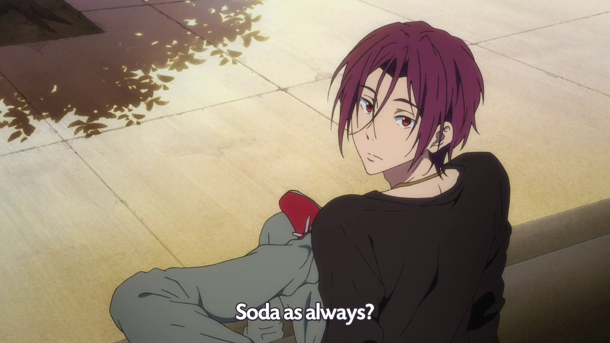 after almost an hour of rewatching all of free! eternal summer (i am speed) i was able to find proof that sousuke and rin both like cola-chan @msbybaby this is for you