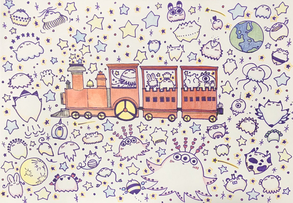 ぶーたんのゆみ イメージ 銀河鉄道の夜 イラスト好きな人と繋がりたい イラスト 蒸気機関車 宇宙人 ゆるキャラ ぶーたんのゆみ イメージ 銀河鉄道の夜 イラスト好きな人と繋がりたい イラスト 蒸気機関車 宇宙人 ゆるキャラ