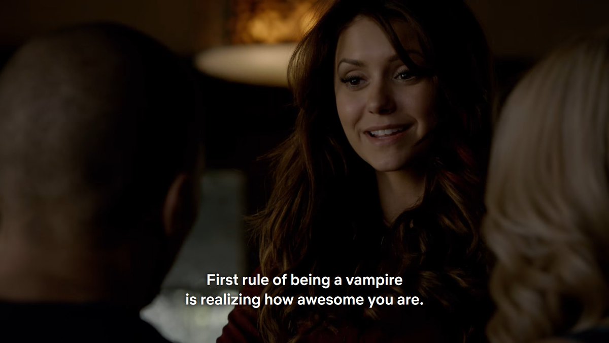 It's not until s5/s6 where you see elena truly being happy. she had a great summer, she got to a stage where she could love herself as a vampire, she began college and started thinking about her future. elena was the healthiest version of herself when she was with/loved damon.