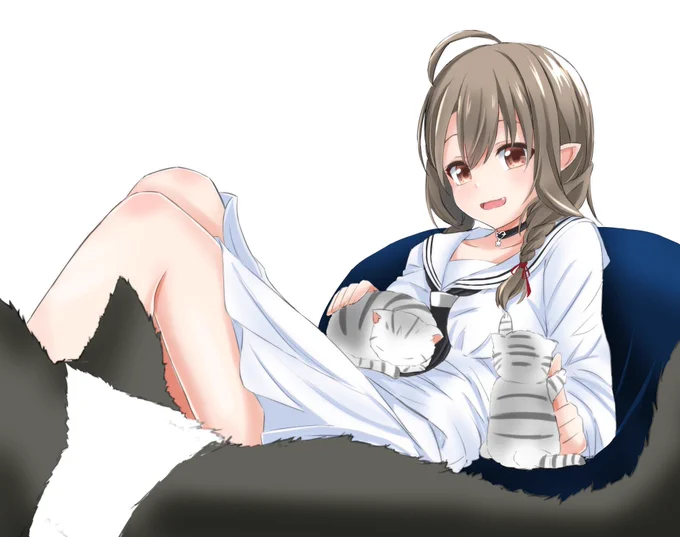 楠家のお休み くーちゃん足ペロ中 #さくらのしおり 