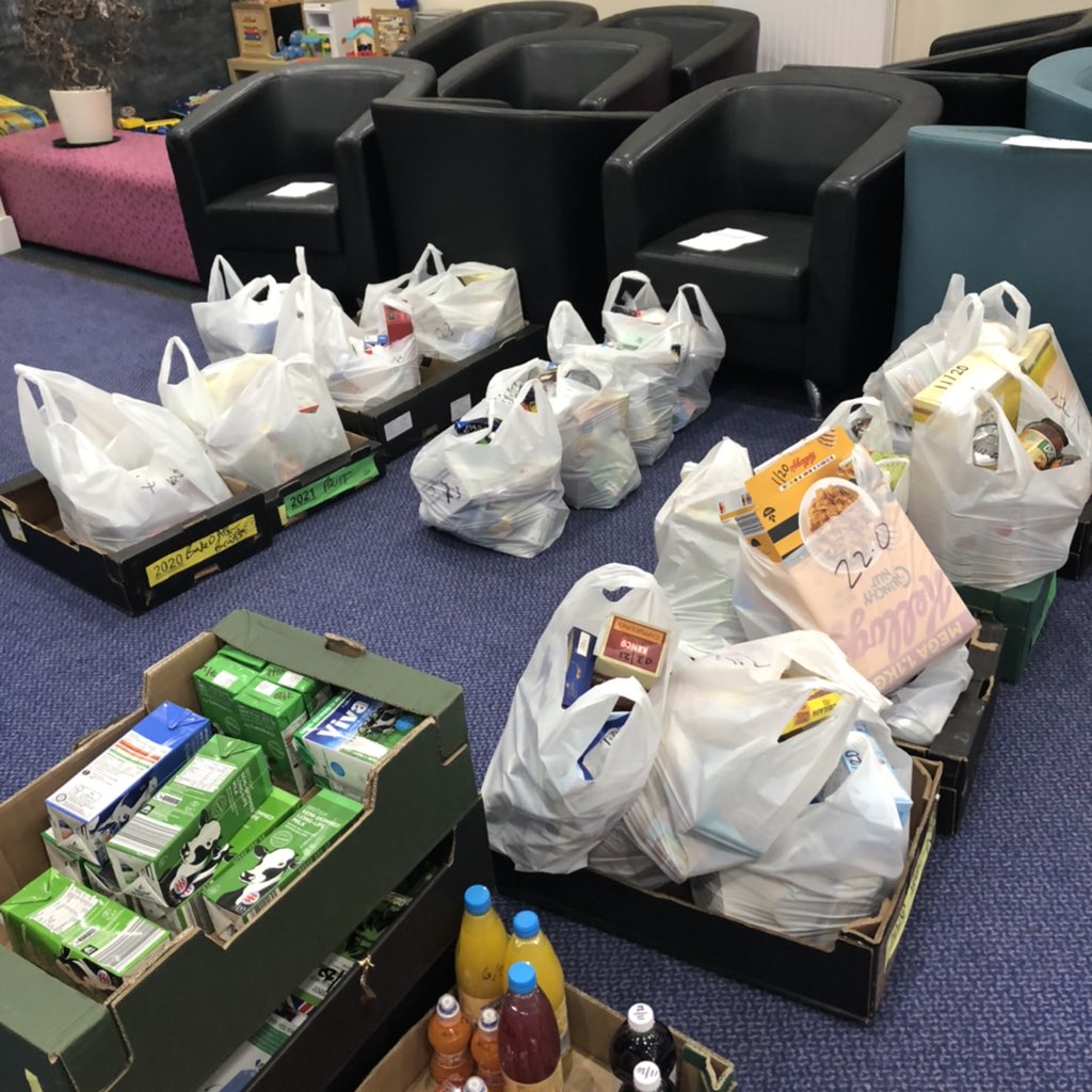 Emergency food and toiletry parcels ready to go to those who need them the most. Thank you for the donations. Please keep going 👏🏻