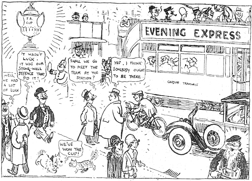 Such a coming together was reassuring for those worrying about the politics of time. Indeed, the Western Mail encouraged the view of the event as something unifying by publishing cartoon that depicted different parts of the population celebrating.