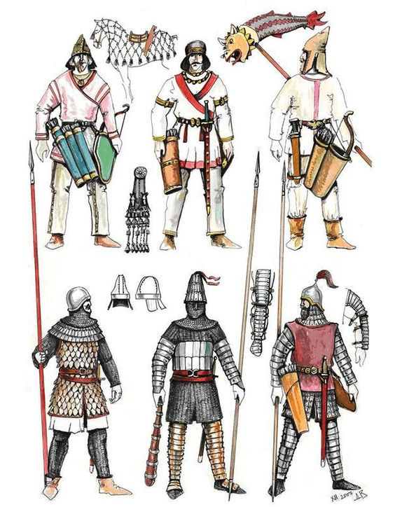 Parthian light cavalry and heavy cataphracts.