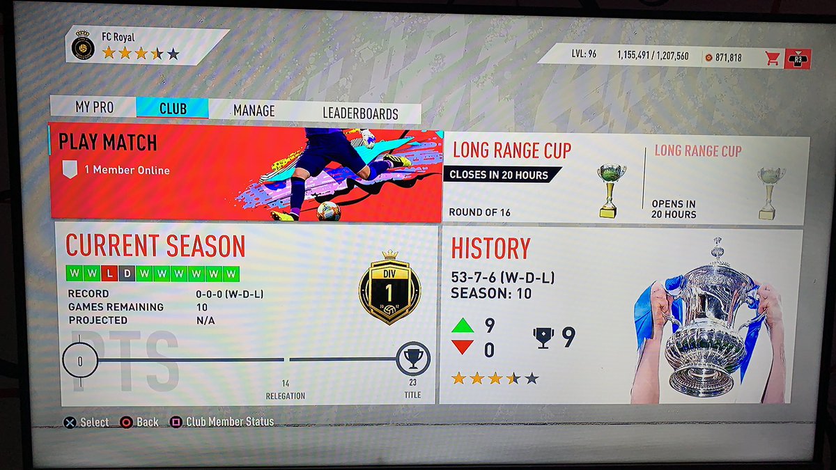 FC1Royal's tweet photo. FC Royal is back! #برو_كلوب #Clubspro #ProClubs #FIFA20 https://t.co/BAqQTAJBH7