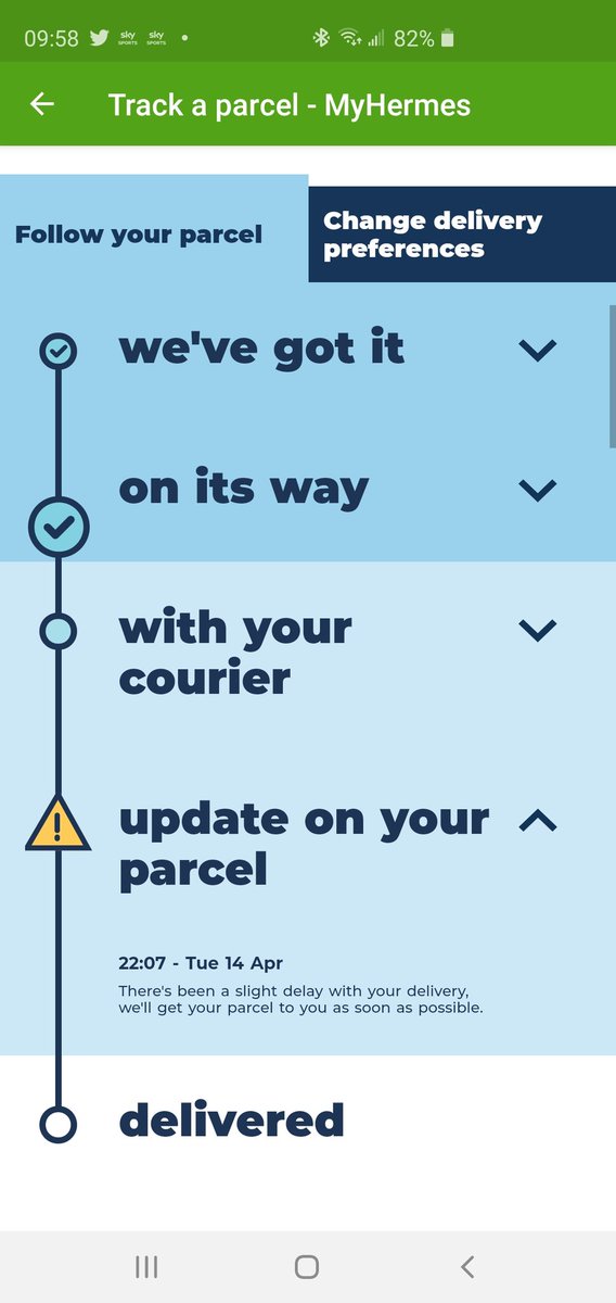 jeffsingerdrums's tweet photo. @Hermesparcels you didn't try and deliver and we are now a week on. £6 to contact t your call centre...utter garbage https://t.co/b0lpkdUF92