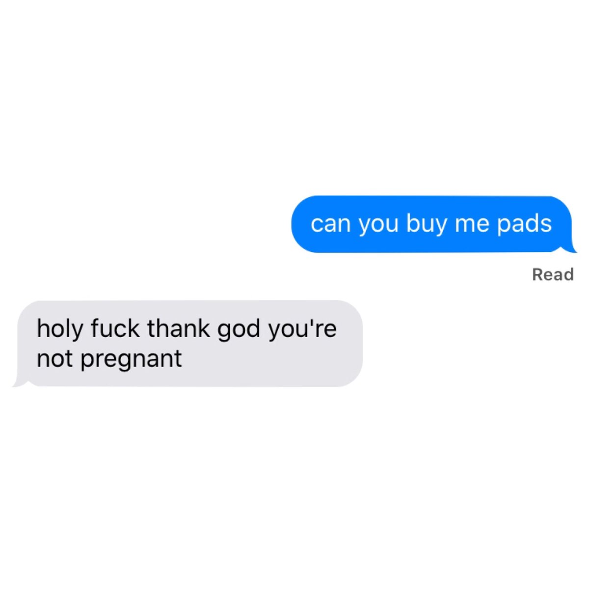 gfriend responding to “can you buy me pads” texts; a thread