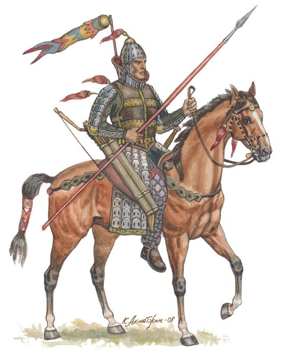 Yuezhi (Kushan) cavalry. By Kazakh artist Kaliolla Akhmetzhan.