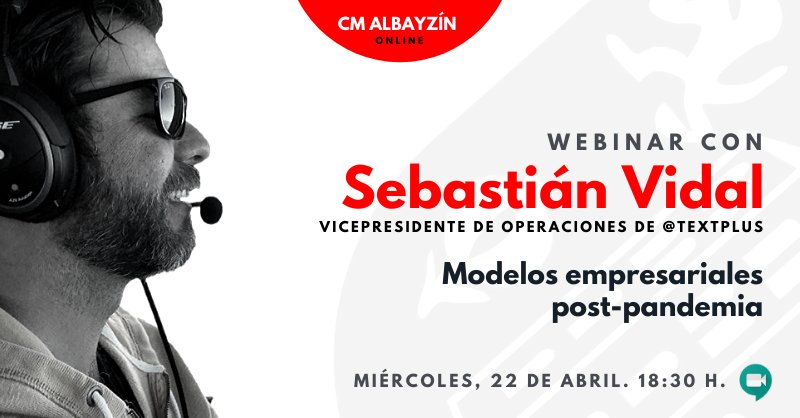 cmalbayzin's tweet photo. 🤔 ¿Te has preguntado cómo afectará la crisis del #COVIDー19 en los modelos empresariales? ¿Cómo serán las empresas del futuro inmediato?

¡No te pierdas el #webinar con @pandragoq! 

#Albayzinonline #vidauniversitaria #colegiomayor #granada https://t.co/GEUc5dBTUS