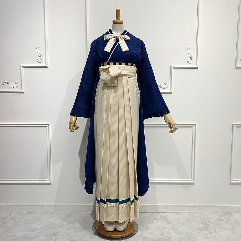 させて】 新品 ドットリボン リボン 半衿 和風館ichi 紺 半襟 卒業式