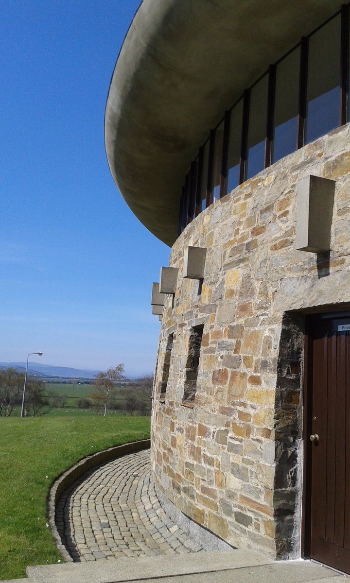 McCormick’s best known Donegal church St Aengus, Speenogue, Burt (1967) was voted Building of the century in a national poll in last few years. This circular church with its distinctive copper clad roof with conical spire was inspired by Grianán of Aileach fort nearby  #Donegal