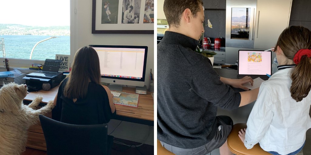 ZISnews's tweet photo. More time at home means more time with siblings - and pets! We're proud of our students' response to the #ZISContinuousLearningPlan https://t.co/vbjuPBK9il