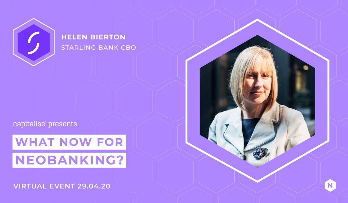 Capitalisers's tweet photo. What does current crisis mean for neobanks? How they are responding, 👉https://t.co/7Jq74JuLda @HelenBierton the CBO of @StarlingBank will be sharing her insight alongside heavyweight fintechs @11FS @RevolutApp @GoCardless @ACCA_UK @Xero #NeobankingFuture #fintech2020 https://t.co/Rt48An7bOA