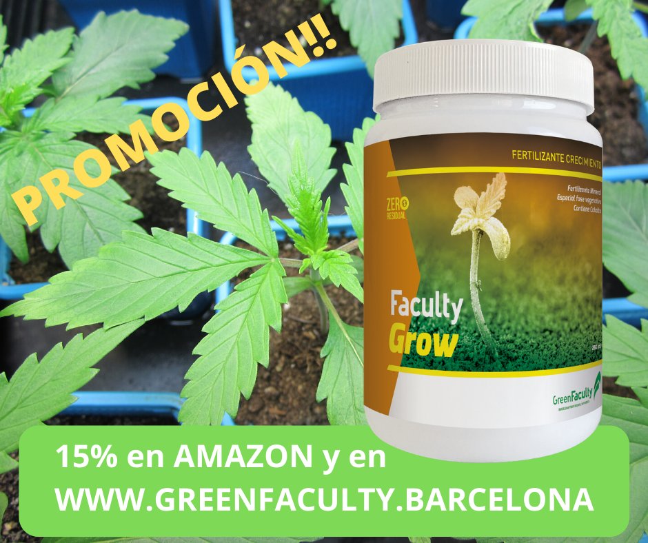 GreenFacultyBCN's tweet photo. ¿Aburrido de estar todo el día en casa? 😔
Aprovecha y planta Marihuana! 😍
Ahora tienes el fertilizante de Crecimiento Faculty Grow con un 15% de descuento en Amazon y en nuestra web. Con envío en 48h!! ¿A que estas esperando? 🌱
#YoLaPlantoEnCasa #YoMeQuedoEnCasa #Marihuana https://t.co/8kL2m7jOJm