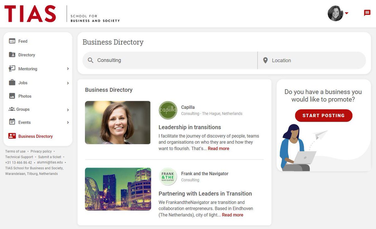 g_vanderspek's tweet image. Pleased to launch the Business Directory on our community portal for our #alumni to promote their products and services! @TIASNews  #buildingastrongcommunity #tiasalumni