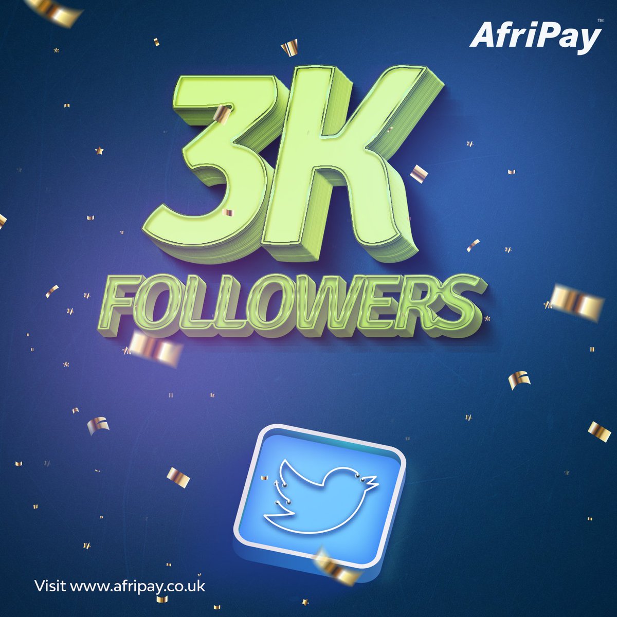 Afripay_Uk's tweet photo. Yayyyyyyyyyyyyyy💃💃💃.  Let's celebrate. Our community just got bigger. Thank you to all 3k followers. Thank you for sticking with us on this ride. Let's grow even bigger. #AfripaySaysThankyou  #AfripayDirect #StaySafe https://t.co/pP4hq3Ig9i