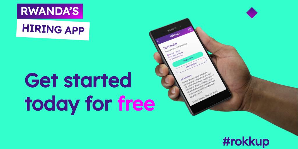 RokkupAcademy's tweet photo. @rokkupapp All your jobs in one app📱

The new platform to find work in #Rwanda

Create a profile, apply for local jobs, select your shifts, and get paid...all via your #mobile

Accepting 50 more workers now. Register here: https://t.co/tLHcM2mgqU

#rokkup #WorkIsChanging https://t.co/1pbsYV6Y6Q