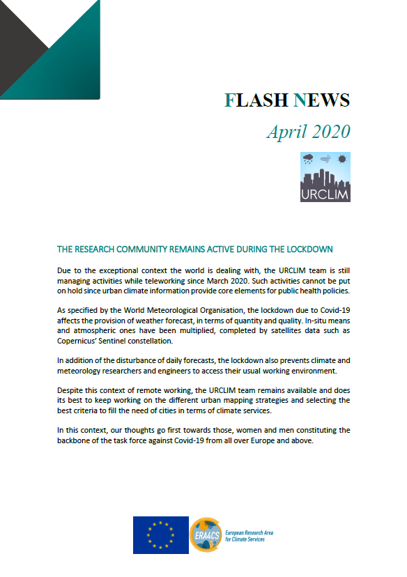 UrclimProject's tweet image. 📢Flash news - "The URCLIM team is still managing activities while teleworking since March 2020. Such activities cannot be put on hold since #urban #climate information provide core elements for public #health policies." More here ➡️ bit.ly/3eFFU9K