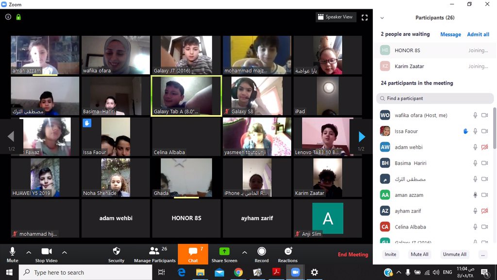 Grade 5 learners enjoyed a "Zoom" Math session with their teacher and friends <a href="/WafeaOfara/">Wafika Ofara Baasiri</a>