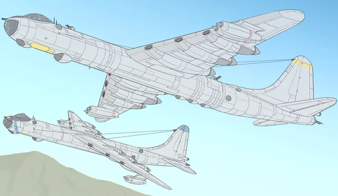もいっこ爆撃機の絵を進めていきます
10発機×2だから20個もエンジンを描いたことになるのか… 