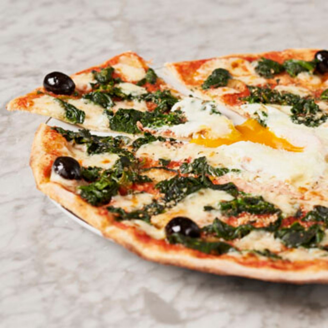 PizzaExpress's tweet photo. This Sundays #HomemadeFavourites recipe will be...Fiorentina 🍕
You'll need:
- PizzaExpress Margherita (find in supermarkets) or follow recipe we shared last week
- PizzaExpress passata
- Mozzarella
- Spinach
- Garlic
- Egg
- Olives
- Oregano
- Olive Oil
- Black pepper
#StayHome https://t.co/pBCV9qFrQF
