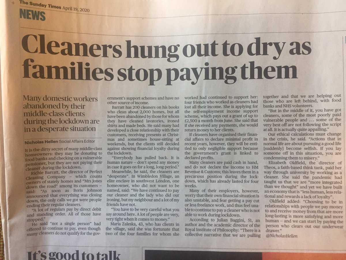 I apologise to the Times journalist for posting this as it’s behind a paywall but it’s important. I love my street. I like my neighbours but please reassure me you are doing the right thing.