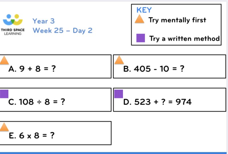 Year 3 on twitter the children are used to doing fluent in five