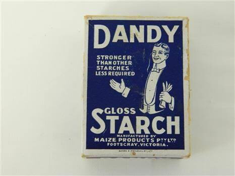 Also by Maize Products, from 1914: Dandy Starch. the monocle kills me  https://victoriancollections.net.au/items/52b111f22162ef03680593a1