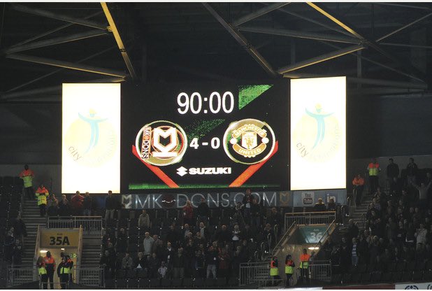 26. August 2014: MK Dons - Manchester United 4-0. Our League Cup run was short and painful after this embarrassing result... The LVG era didn’t get off to the greatest start
