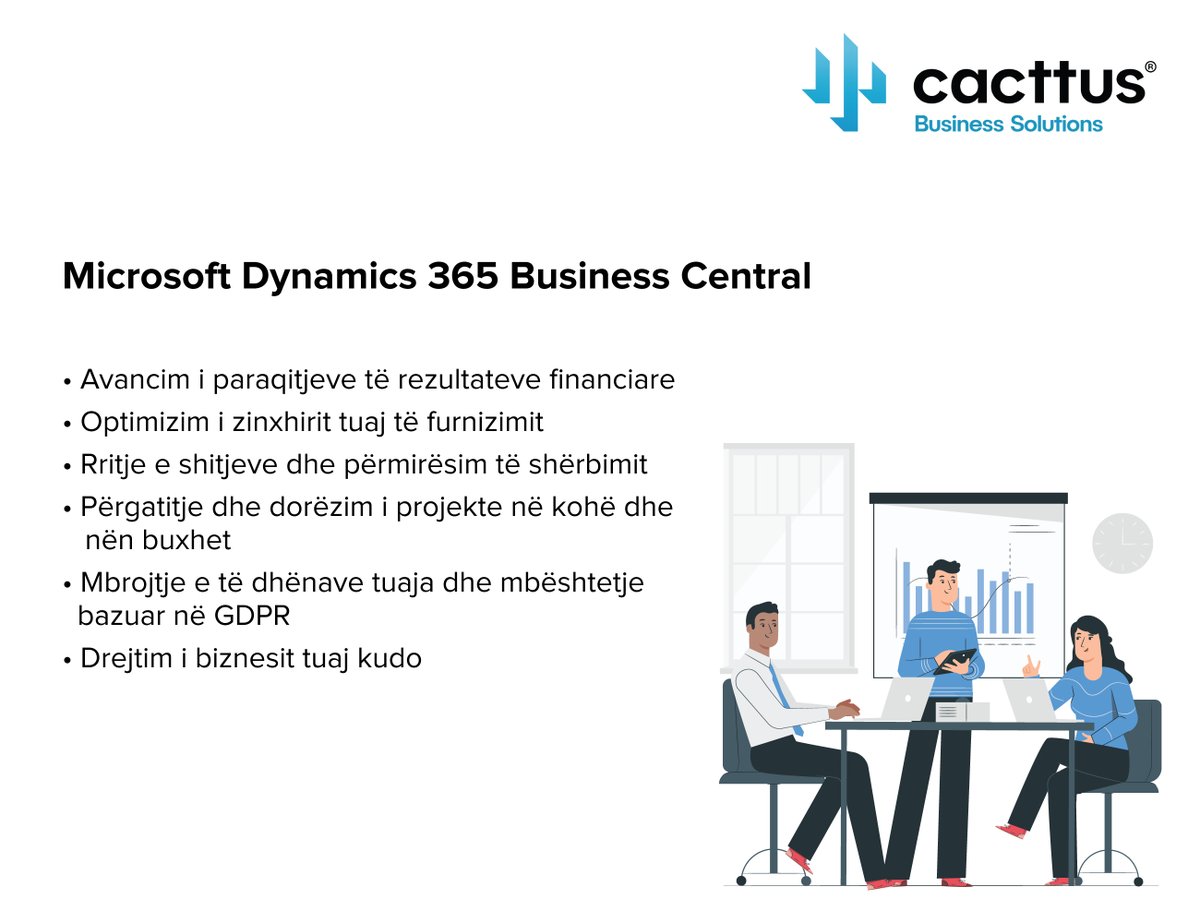 Cacttus_Sha's tweet photo. Microsoft Dynamics 365 Business Central është një zgjidhje që përditësohet në formë të vazhdueshme, që ka mbështetje globale nga Microsoft , si dhe mbështetje lokale nga #CACTTUS, si partner i #Microsoft.
Na kontaktoni në:
📧info@cacttus.com ose
📱+383(0) 38 600 488 https://t.co/N5EXnGiCLU