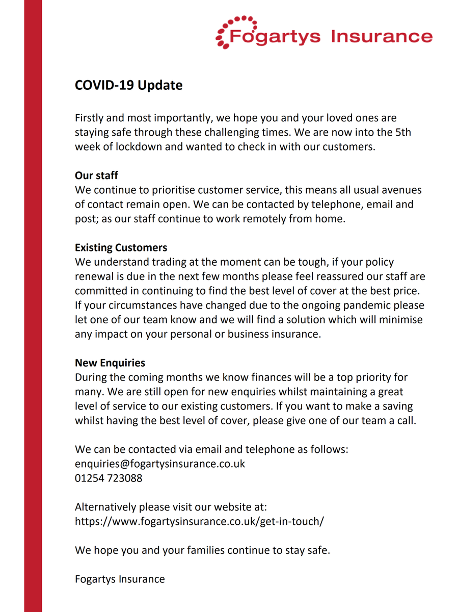 A message for all of our customers, as we continue to #StayAtHome
