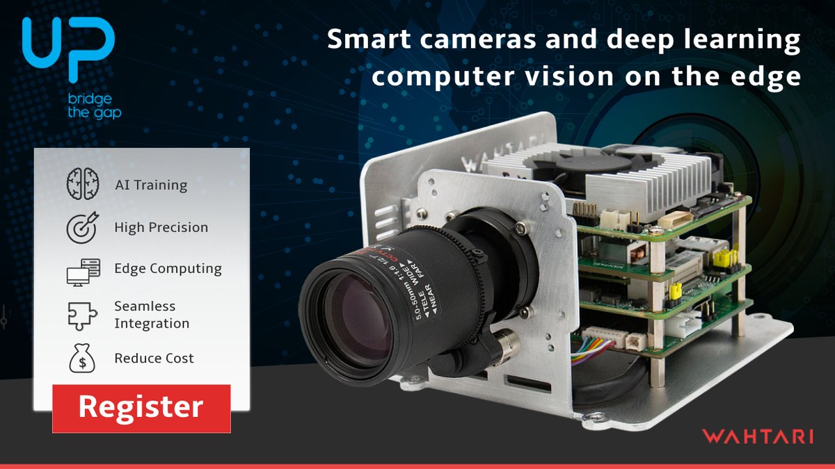 UPbridge_gap's tweet photo. Don't forget to join us for the #smartcam #webinar tomorrow 3pm CET with @Wahtari_AI
Get insights for #computervision projects from #qualitycontrol, analysis of #medical images, or #FacialRecognition
https://t.co/JOpO98x75c
#upboard #UPCore #AICore #intel #intelaibuilders https://t.co/qPijJ8UyYm