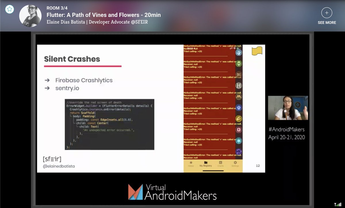 cafonsomota's tweet photo. Diving into Flutter with @elainedbatista with her talk: Flutter: A Path of Vines and Flowers (room 3) at @AndroidMakersFR.

#androidmakers #virtualandroidmakers https://t.co/DeqmPrhT65