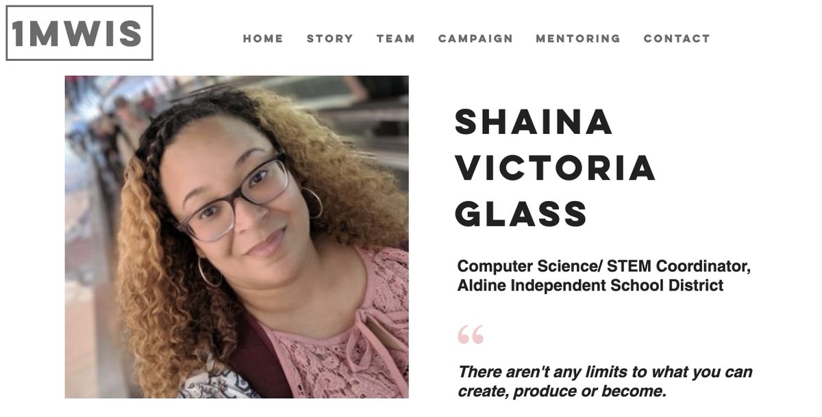 THREAD 16/51Meet Shaina Victoria Glass - who supports educators & students with STEM including Computer Science. She's passionate about programming & empowering students - esp girls who look like her - & she's doing a great job!Ft & thx  @SVicGlass  https://www.1mwis.com/profiles/shaina-victoria-glass