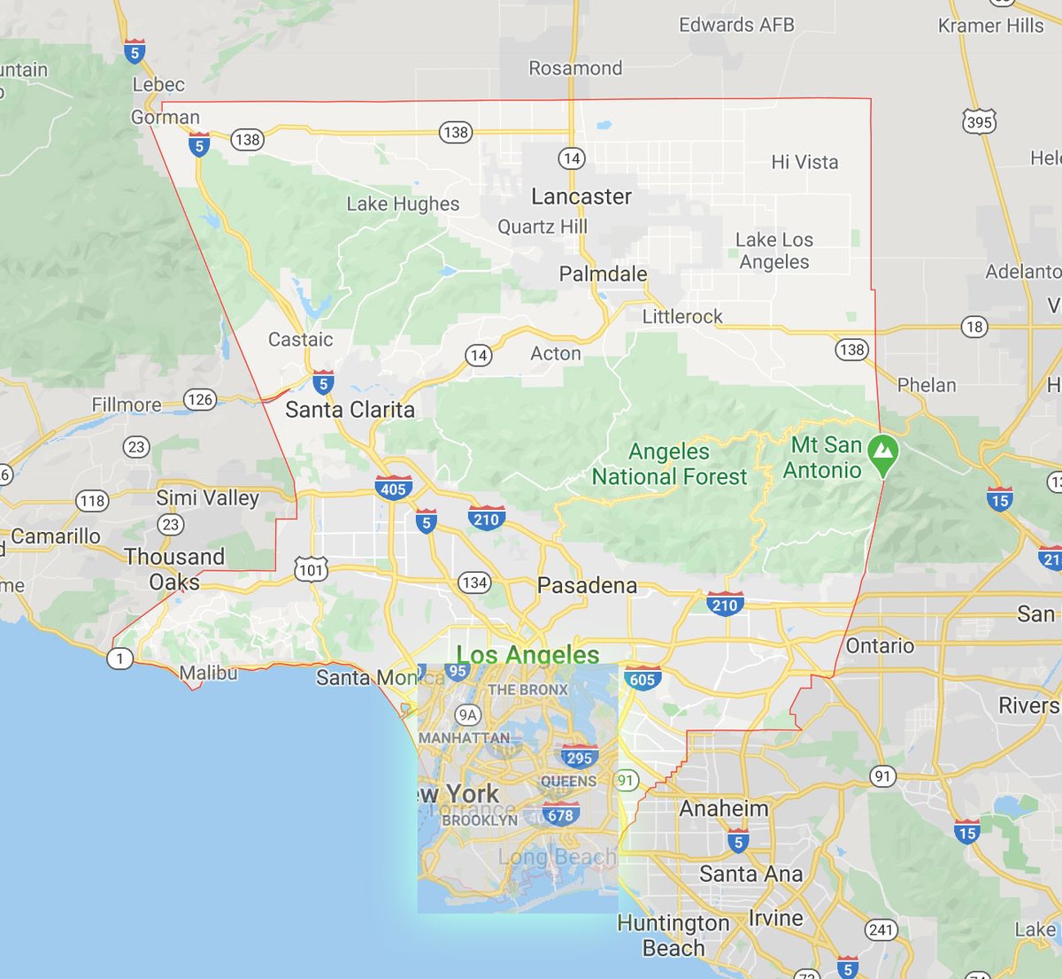 Again, some of the impact of  #COVID19 is based on region, demographics, density. Both LA and NYC have BIG populations but:- LA: 7000 people / sq. mile- NYC: 25K people / sq. mile- Manhattan: 69K people / sq. mileLet's come at this another way...6/