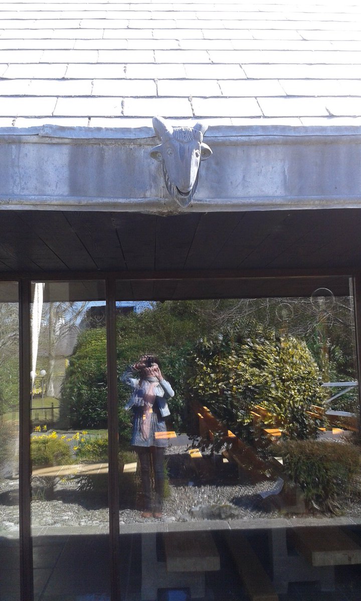 St Conal’s, Glenties (1974) is a simple rectangular church rising to a high-peak revealing a beautiful naturally soffit-lit interior, the full-height which is almost overwhelming. The gargoyles depicting animals native to the area are by Imogen Stuart  #Donegal