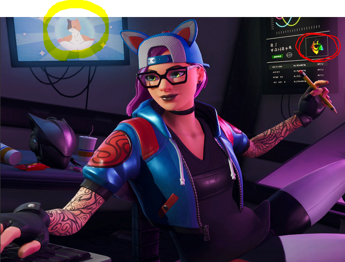 ManagerSkyy's tweet photo. #Fortnite savent bien à l'avance les saisons qu'ils vont faire, sur cet écran de chargement de la #saison 7, on peut voir que le skin DJ Lama de la #saison 10 a été #leak (entouré en rouge), et même mieux : miaousclé de la saison #actuelle a été leak sur l'écran entouré en jaune. https://t.co/ankU4kgGEk