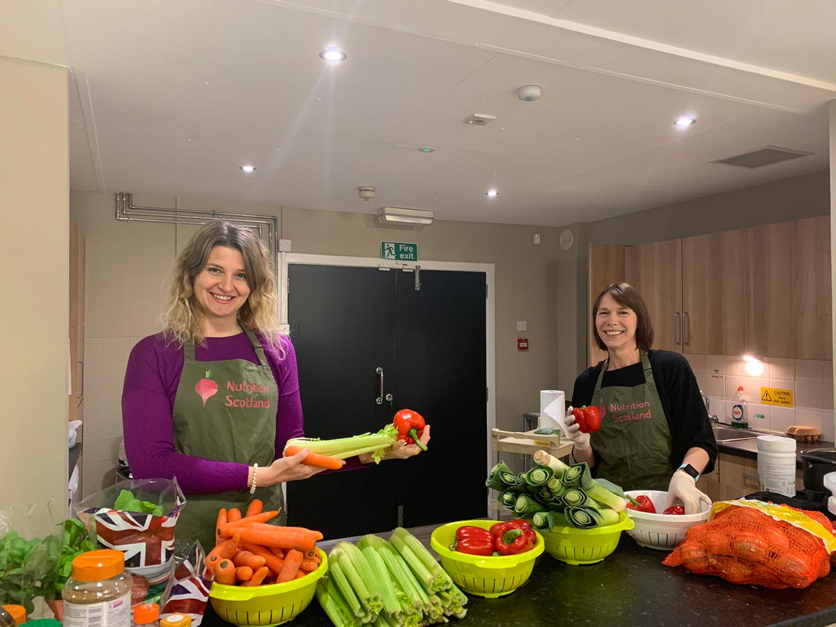 dietglasgow's tweet photo. Cooking yesterday for older people who have been shielding at home due to the Covid 19 outbreak. Great team, working for @nutritionscot with @_emmabrwn and @vsmarin10. Made lentil soup, pasta bolognese and also we gave out fruit. Kept 2 metres distance as per @foodgov guidelines https://t.co/yGroHHVD8M
