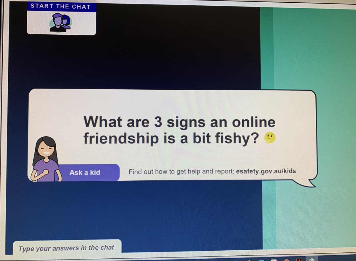 Start by talking with your kids about dodgy stuff that could happen online. Ask what might make them feel unsafe. Kids are pretty cluey - I’m impressed with these year 4 & 5 student responses!  #OnlineSafety