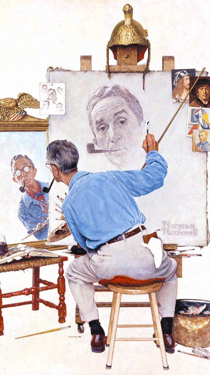 Norman Rockwell1 — Golden Rule 2 — Triple Self-Portrait 3 — The Runaway 4 — Saying Grace