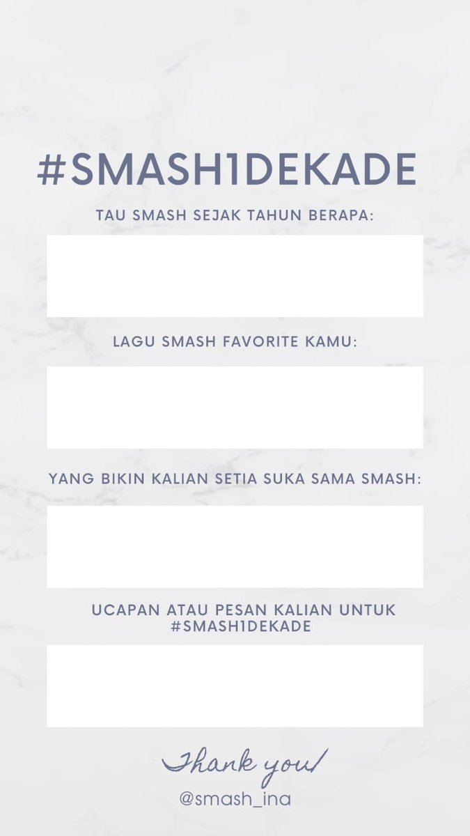 Lagi pada ngapain smashblast 🖐

Mainnn yook boleh tag disini atau di Instagram smash_ina boleeeeh hahaha Ujian SB di Dekade Tahun ini sok isi di template ini 👇