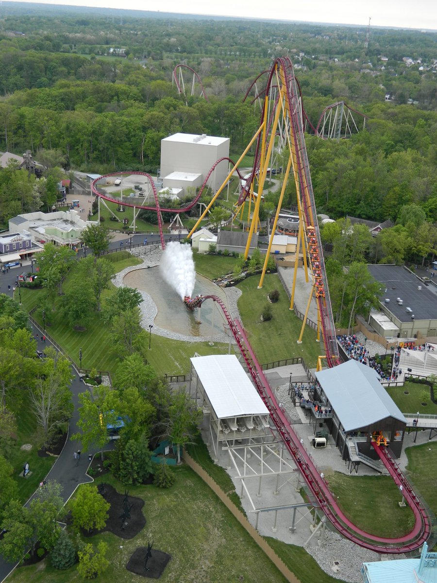 diamondback (2009-present) is a bolliger and mabillard (B&M) hypercoaster standing at 230 feet tall with a max speed of 80 mph. its considered one of the best hypercoasters by many enthusiasts. if you're in the back row you get a little wet from the splashdown.