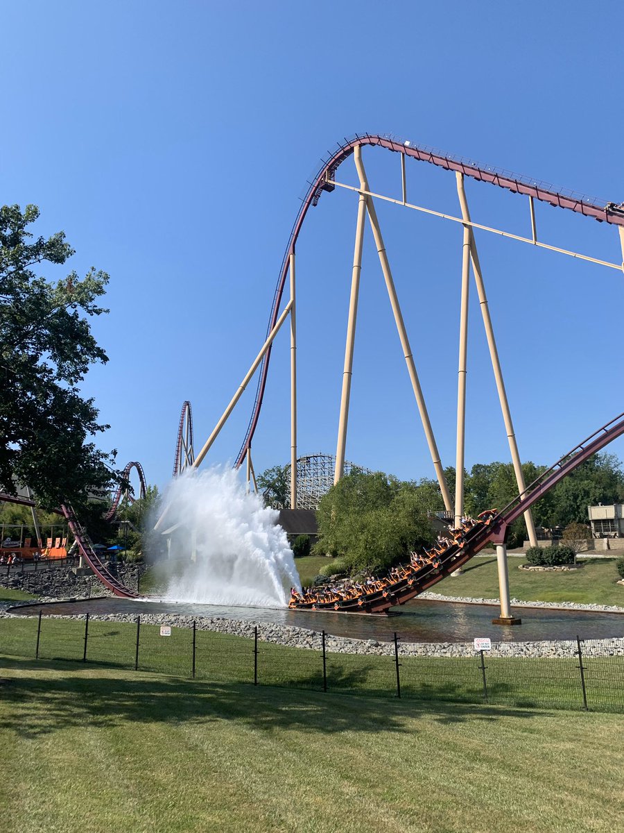 diamondback (2009-present) is a bolliger and mabillard (B&M) hypercoaster standing at 230 feet tall with a max speed of 80 mph. its considered one of the best hypercoasters by many enthusiasts. if you're in the back row you get a little wet from the splashdown.