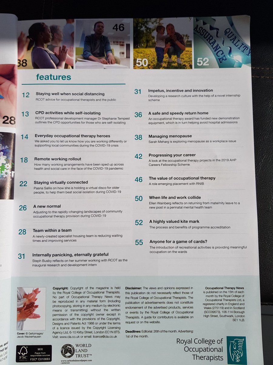 Ashford&StPeter's OT (@ASPH_OT) on Twitter photo 2020-04-21 15:37:06 Make sure you take the time to read this months @OTnews lots of useful tips and guidance. Thank you @theRCOT #COVIDー19 #occupationaltherapyheroes Make sure you take the time to read this months @OTnews lots of useful tips and guidance. Thank you @theRCOT #COVIDー19 #occupationaltherapyheroes