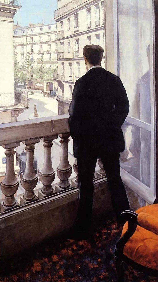 Gustave Caillebotte1 — Young Man at his Window 2 — Paris Street; Rainy Day 3 — The Floor Scrapers 4 — Vue de Toits (Effet de Neige)