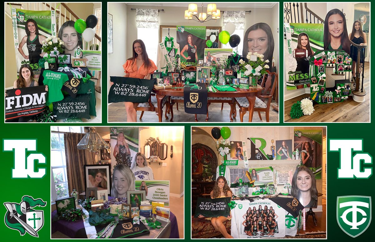 tampacatholic's tweet photo. @TCCHEER1 “We love each of [our seniors] immensely and wish them all of the happiness and success this world has to offer, as they venture off into the next phases of life. TC Cheer family brings banquet virtually home! #Crusader4Life #TC2020 https://t.co/xlUMNj5KK0